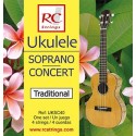 RC Strings UKSC40 Ukulele Soprano-Concert set. - struny do ukulele