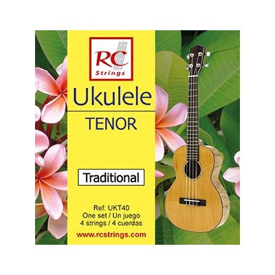 RC Strings UKT40 Ukulele Tenor set. Clear Nylon - Struny do Ukulele
