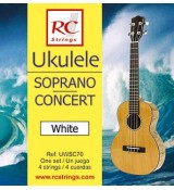 RC Strings UWSC70 Ukulele Soprano-Concert set. White - Struny do Ukulele