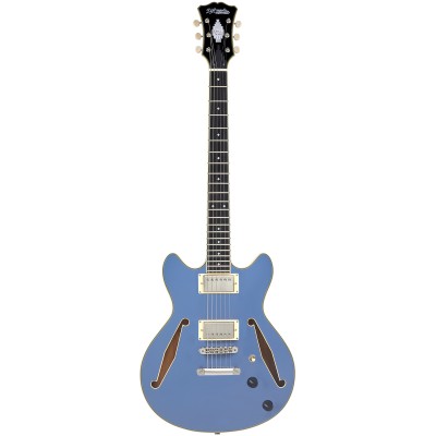 D'Angelico Excel Mini DC Tour Solid Slate Blue - gitara elektryczna