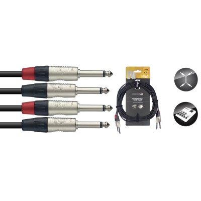 Stagg SNTC6PR - podwójny kabel instrumentalny 6m